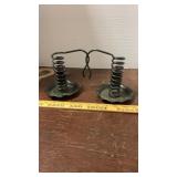 2 Primitive Candle Holders