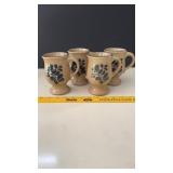 Pfaltzgraff Folk Art Set of 4 Pedestal Mugs