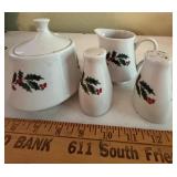 Set of Holly Design Serving Set