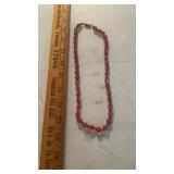 Murano Glass Bead Necklace w/ red inclusions