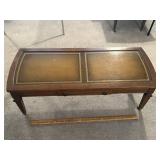 Coffee Table with Leather Look Inlay