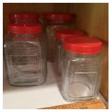 Set of Glass Canisters with Lids