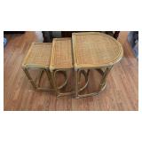 Bamboo WIcker Nesting Tables