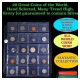 20 Great Coins of the World, hand selected, many t