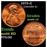 1979-d Lincoln Cent 1c Grades GEM+ Unc RD