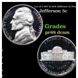 Proof Lot of 2 1977 & 1978 Jefferson 5c Proofs Jef