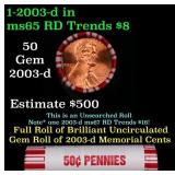 Shotgun Lincoln 1c roll, 2003-d 50 pcs Bank Wrappe