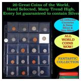 20 Great Coins of the World, hand selected, many t