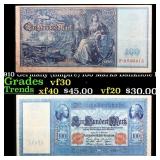 1910 Germany (Empire) 100 Marks Banknote P# 42 Gra