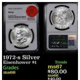 NGC 1972-s Silver Eisenhower Dollar $1 Graded ms66