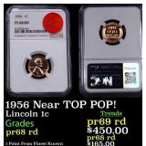 Proof NGC 1956 Lincoln Cent Near TOP POP! 1c Grade