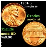 1967-p Lincoln Cent 1c Grades Gem+ Unc RD