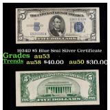 1934D $5 Blue Seal Silver Certificate Grades Selec