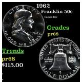 Proof 1962 Franklin Half Dollar 50c Grades GEM++ P