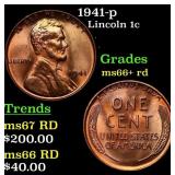 1941-p Lincoln Cent 1c Grades GEM++ RD
