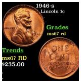 1946-s Lincoln Cent 1c Grades GEM++ Unc RD
