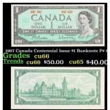 1967 Canada Centennial Issue $1 Banknote P# 84a Gr