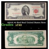 1953A $2 Red Seal United States Note Grades xf