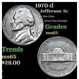 1970-d Jefferson Nickel 5c Grades GEM Unc