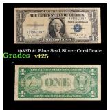 1935D $1 Blue Seal Silver Certificate Grades vf+