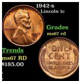 1942-s Lincoln Cent 1c Grades GEM++ Unc RD
