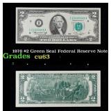 1976 $2 Green Seal Federal Reserve Note Grades Sel