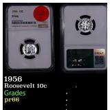 Proof NGC 1956 Roosevelt Dime 10c Graded pr66 By N