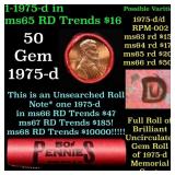 BU Shotgun Lincoln 1c roll, 1975-d 50 pcs Bank Wra