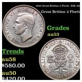 1942 Great Britian 2 Flroin  KM: 855 Grades Select