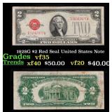 1928G $2 Red Seal United States Note Grades vf++