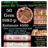 Shotgun Lincoln 1c roll, 1982-p 50 pcs Bank Wrappe