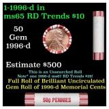 Shotgun Lincoln 1c roll, 1996-d 50 pcs Brandt 50c