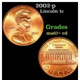 2002-p Lincoln Cent 1c Grades GEM++ RD