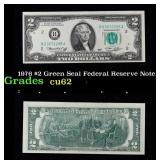 1976 $2 Green Seal Federal Reserve Note Grades Sel