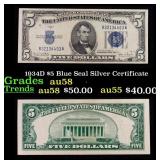 1934D $5 Blue Seal Silver Certificate Grades Choic