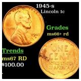 1945-s Lincoln Cent 1c Grades GEM++ RD