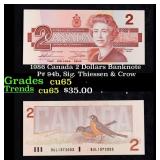 1986 Canada 2 Dollars Banknote P# 94b, Sig. Thiess