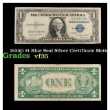 1935G $1 Blue Seal Silver Certificate Grades vf++