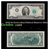 1976 $2 Green Seal Federal Reserve Note Grades Sel
