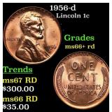 1956-d Lincoln Cent 1c Grades GEM++ RD