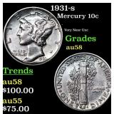 1931-s Mercury Dime 10c Grades Choice AU/BU Slider