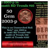 BU Shotgun Lincoln 1c roll, 2003-p 50 pcs Steel St