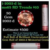 Shotgun Lincoln 1c roll, 2002-d 50 pcs Brandt 50c