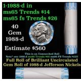 Shotgun Jefferson 5c roll, 1988-d 40 pcs Bank Wrap