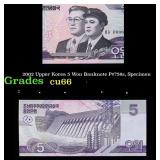 2002 Upper Korea 5 Won Banknote P#?58s, Specimen G
