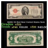 1928G $2 Red Seal United States Note Grades vf+