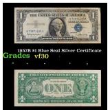1957B $1 Blue Seal Silver Certificate Grades vf++