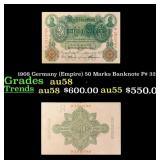 1908 Germany (Empire) 50 Marks Banknote P# 32 Grad