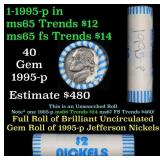 BU Shotgun Jefferson 5c roll, 1995-p 40 pcs Brandt