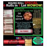 THIS AUCTION ONLY! BU Shotgun Lincoln 1c roll, 197